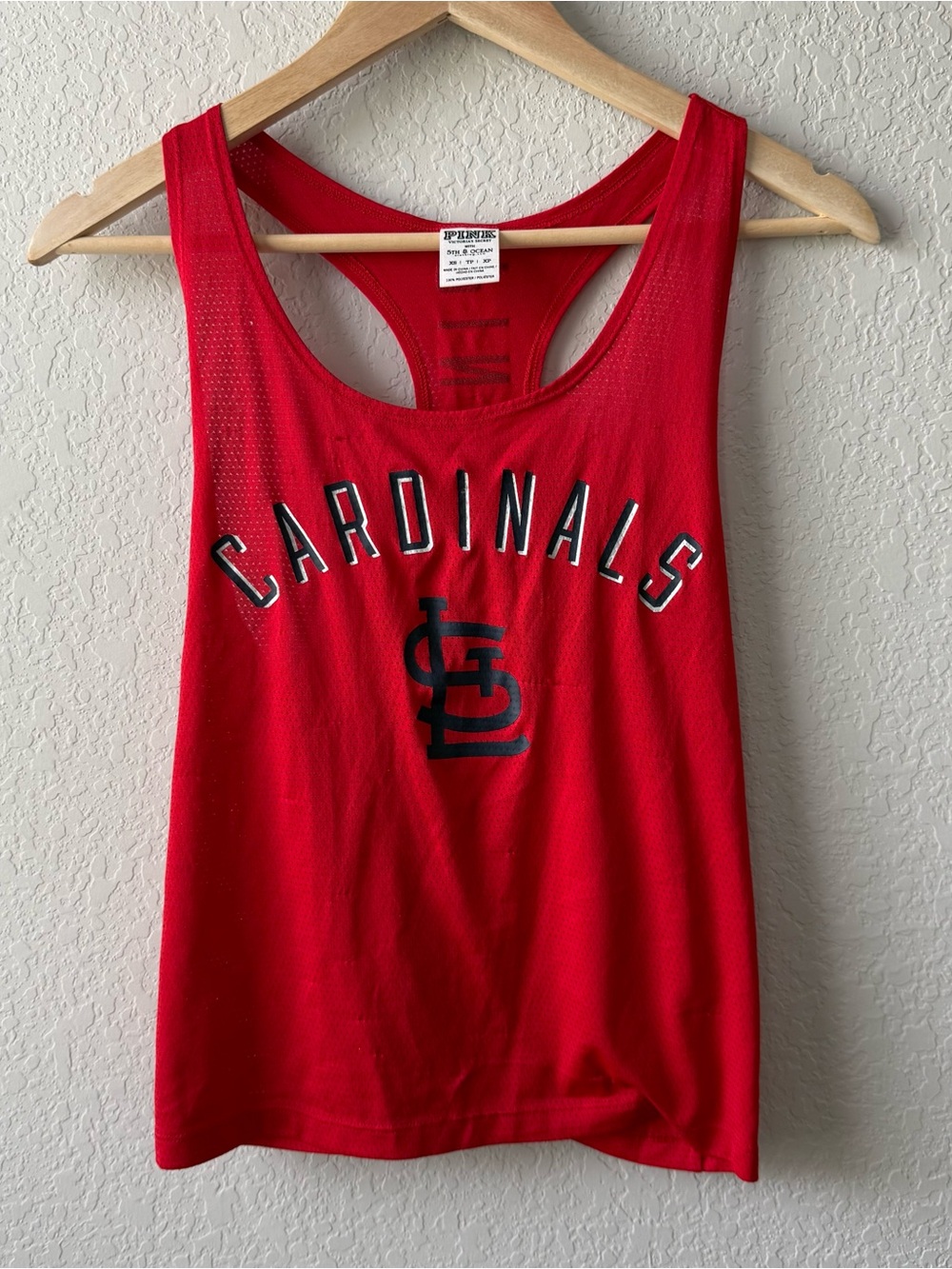 PINK Victoria's Secret with 5th & Ocean Red Mesh St Louis Cardinals Tank Top